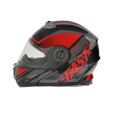 Modular helmet with two visors, size XXL (61), model-BLD-160E, black and red-8