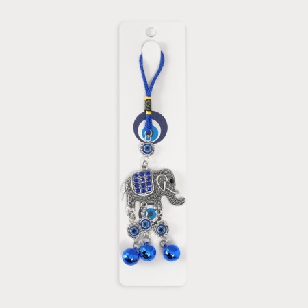 Suspension from the evil eye Metal "Elephant in Popon with bells" 21 cm-4