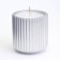 A candle in a candlelight made of gypsum with narrow faces, 7x8cm, silver