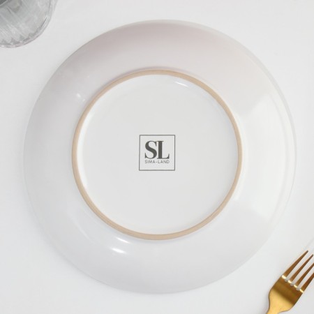 Ceramic “Watercolor” plate, 22.5 cm, white color-4