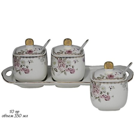 Set of lenardi cans "Piono", with spoons on a stand, 3 pcs
