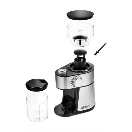 KOFEMOL KITFORT KT-717, millstone, 200 watts, 230/100 g, grinding adjustment, silver-2