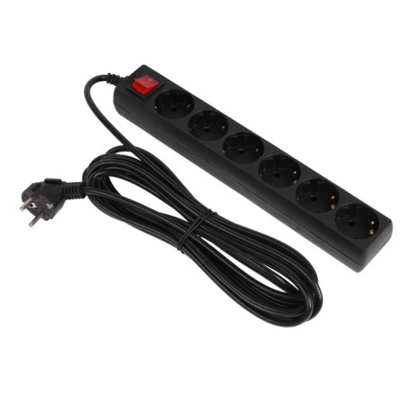 Network filter 5Bites SP6B-250 6S, 6 outlets, 5 m, 10 A, 3x0.75 mm2, s/k, with off., Black-1