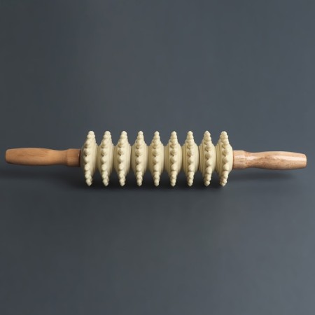 Massage "Skating", universal, 38 × 7 cm, 9 wheels, wooden-1