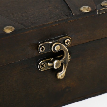 Casket wood chest "Mira" with rivets, brown 15x15x7.5 cm-1