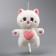 Soft toy "cat", 24 cm, white color