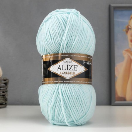 Yarn "Lanagold" 51% acrylic, 49% wool 240m/100g (522 iceberg)