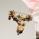 Brooch "Pomegranate" Blooming, color in gold