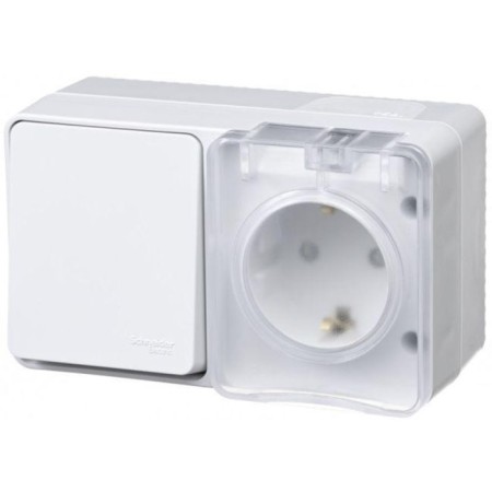 Block, OP, AtlasDesign Profi54 Sche Atn540170, 1 key, socket, 16a, white color