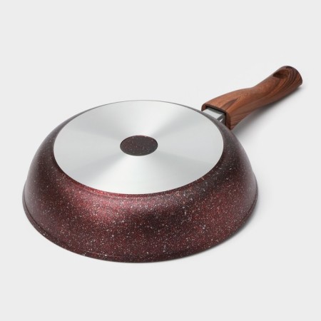 Granit Ultra Red, D = 26 cm pan, removable handle, glass cover, anti -stick coating, brown color-6