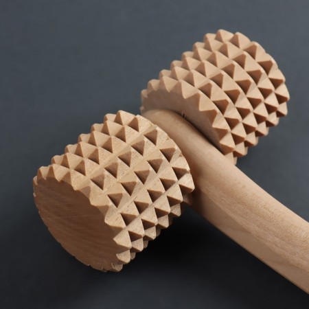 Massage "rink", 20 × 9 × 4 cm, wooden, toothe-4