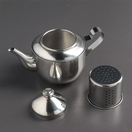 Alvaro stainless steel kettle, 500 ml, metal sieve, fixed handle-1