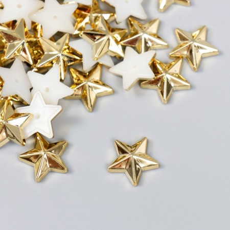 Decor for creativity plastic "Stars" gold set 50 pcs 1.4x1.4 cm
