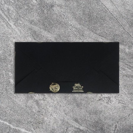 Money envelope "Patterns", on black craft, embossing, 16.5 x 8 cm-1