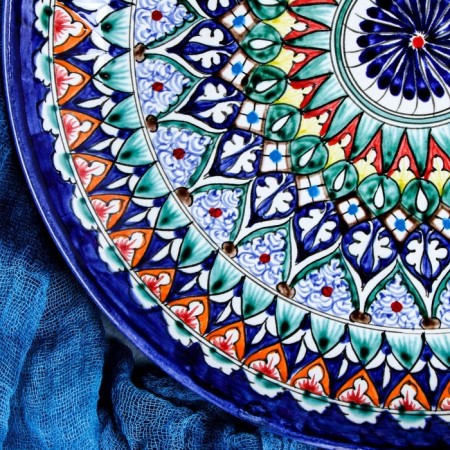 Largan Rishtan ceramics "Patterns", 28 cm, blue-8