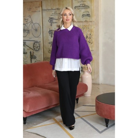 Female jumper, size 42, purple color-10