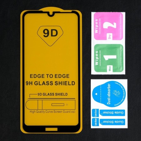 Protective glass 9D Luazon for Honor 8a/Y6 (2019), full glue, 0.33 mm, 9n, black-2