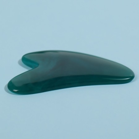 Guasha massage "Heart", 8.5 × 5.5 cm, emerald color-4