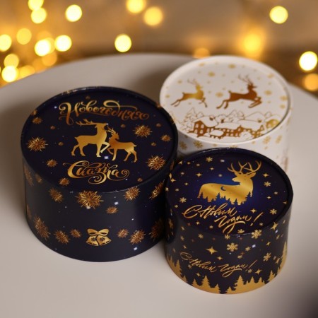 Set of boxes 3 B1 "New Year's fairy tale" 16 x 10, 14 x 9, 13 x 8.5 cm-1