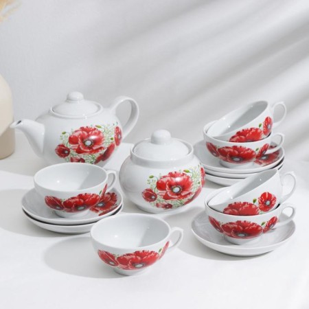 Tea service "Country. Poppies ", 14 items