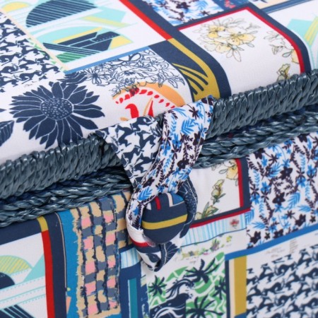 Casket for needlework "Patchwork. Blue flowers" 19x26x14.5 cm-1