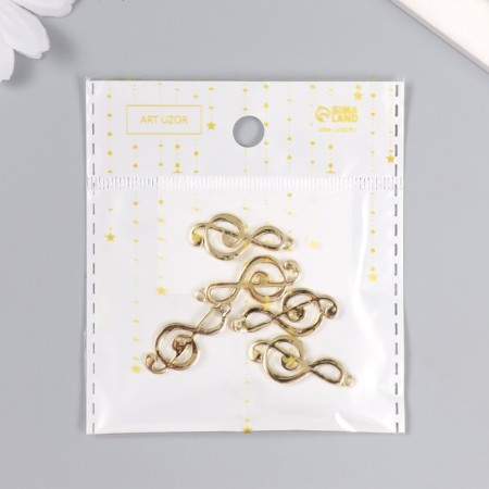 Decor for creativity Metal "Violin key" gold 2.9x1.3 cm-5