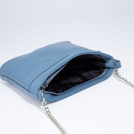 Bag Cross-Bodi with a zipper, blue color-6
