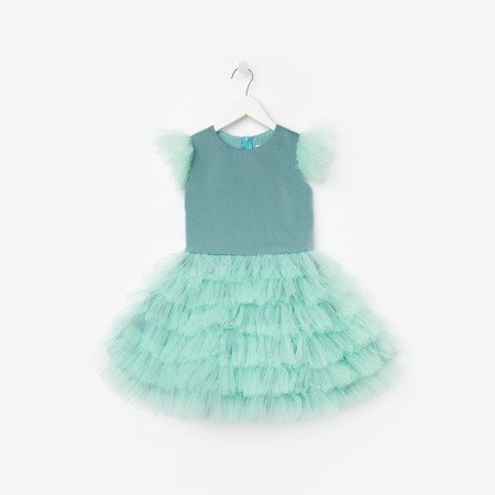 Dress for girls with wings Kaftan, size 34 (122-128), mint color-3