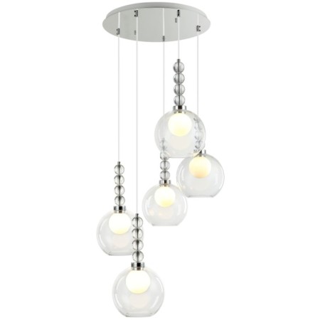 Squirry of suspension Designo 5xg9 LED 59x59x46-150 cm, color chromium