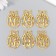Decor "HB", color gold 3 × 4.5 cm (set 6 pcs)