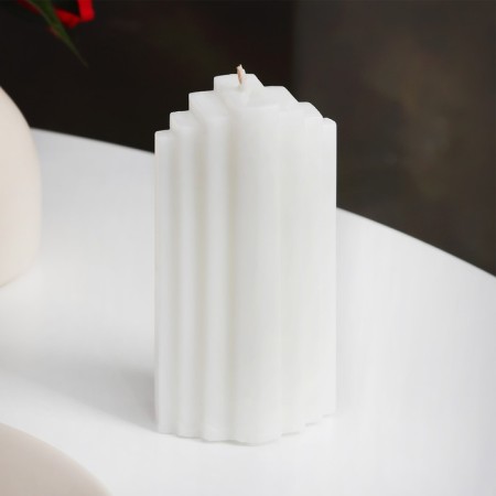 Candle-cylinder "skyscraper", 3.7x1.5 cm, white, 6 hours-1