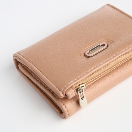 Women's wallet on magnet, beige color-2