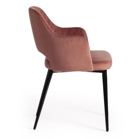 Valkyria Mod chair. 711 fabric /metal, 55x55x80cm, coral 15 /black-1