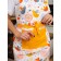 Female apron Birds, size 60x80 cm, orange color