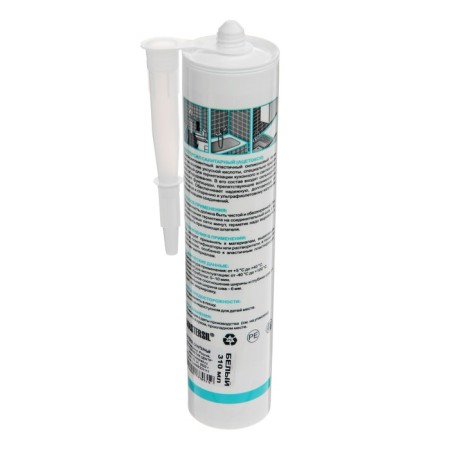 Sealant Mastersil, silicone, sanitary, white, 310 ml-1