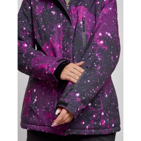 Ski jacket female winter, size 56, burgundy color-4