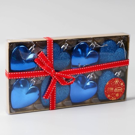 Set of jewelry plastic 8 pcs "Romance" 6 cm, blue-1
