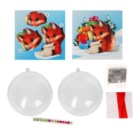 New Year's set for creativity. Application in the ball "Forest animals", D = 10 cm-1
