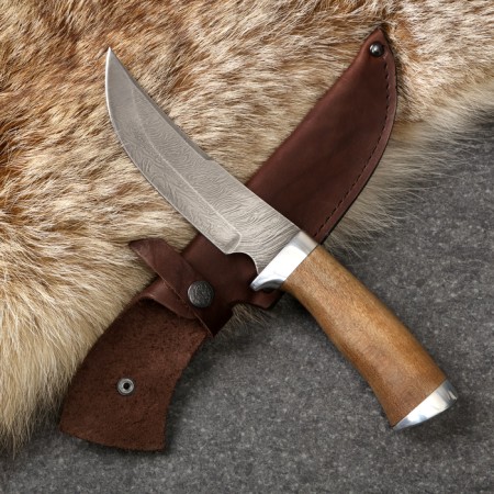 Tourist knife "Raven" steel - damask, handle - nut-4