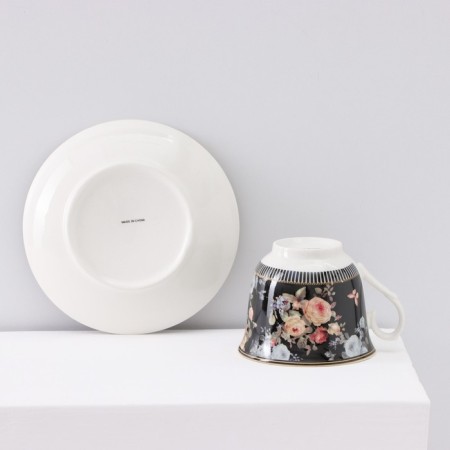 Tea service ceramic "cobalt", 12 items: 6 cups 200 ml, 6 saucer d = 13.5 cm-6