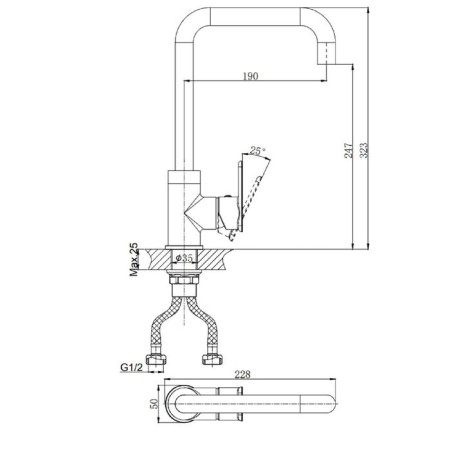 Rush Bruny Br4335-22 kitchen mixer, one-leaf, with swiveling, chrome-1
