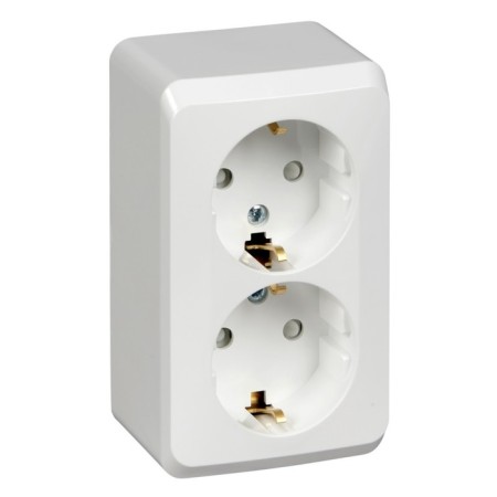 Double SE SE "Study", 16 A, 250 V, overhead, with salary, curtains, IP20, white, PA16-008B
