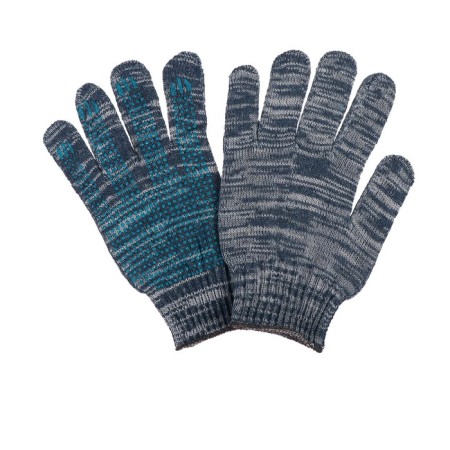 Workers, m/b gloves, knitting 10 class, 5 threads, size 9, with PVC dots, gray, Greengo-5