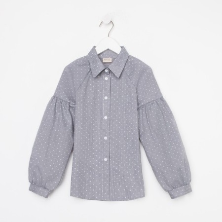 Рубашка детская MINAKU: Cotton collection цвет серый, рост 134-3