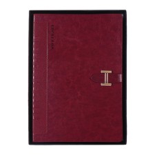 Diary of a low -up A5+, 160 sheets of Escalada, a solid cover made of artificial leather, pancake embossing, liesse, cream block 70g/m2, burgundy