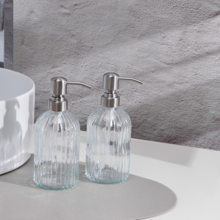 A set of bathroom dispensers, 400 ml, glass, transparent