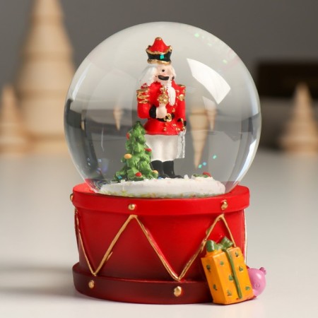 Souvenir Polystone Water Ball "Nutcracker at the Christmas tree" 7x8x9 cm-2
