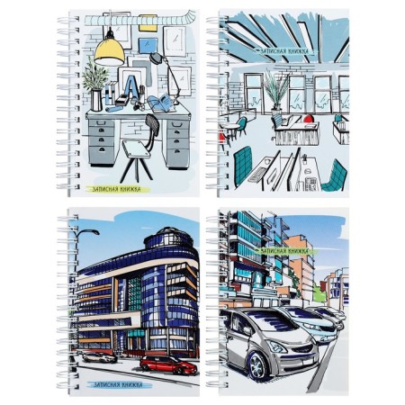 Note book A6, 120 sheets in the cage on the crest "New Office", cover Cardon, Mix