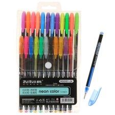 A set of gel pens, 24 colors, a body with a pattern, in a blister on a button