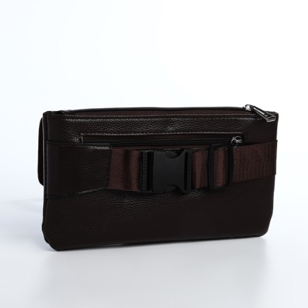 Board belt on a zipper, 2 outer pockets, brown color-4
